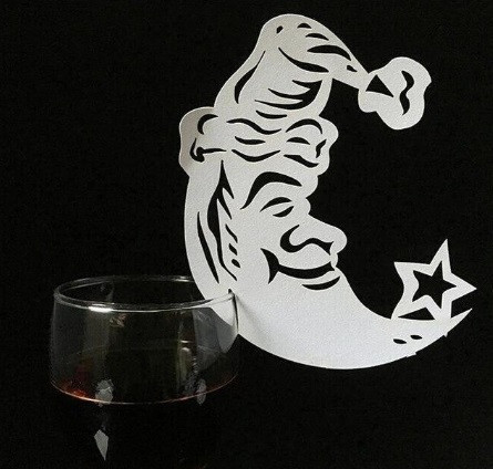Декор бокалов на новый год Луна 10штук 6 на 9 см белый Киев - изображение 1