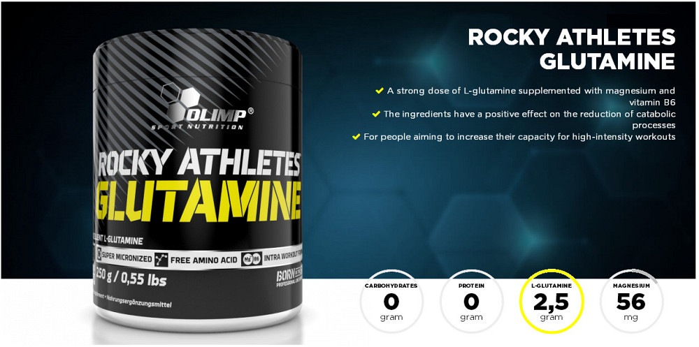 Rocky Athletes Glutamine 250 g Луцьк - фото 3