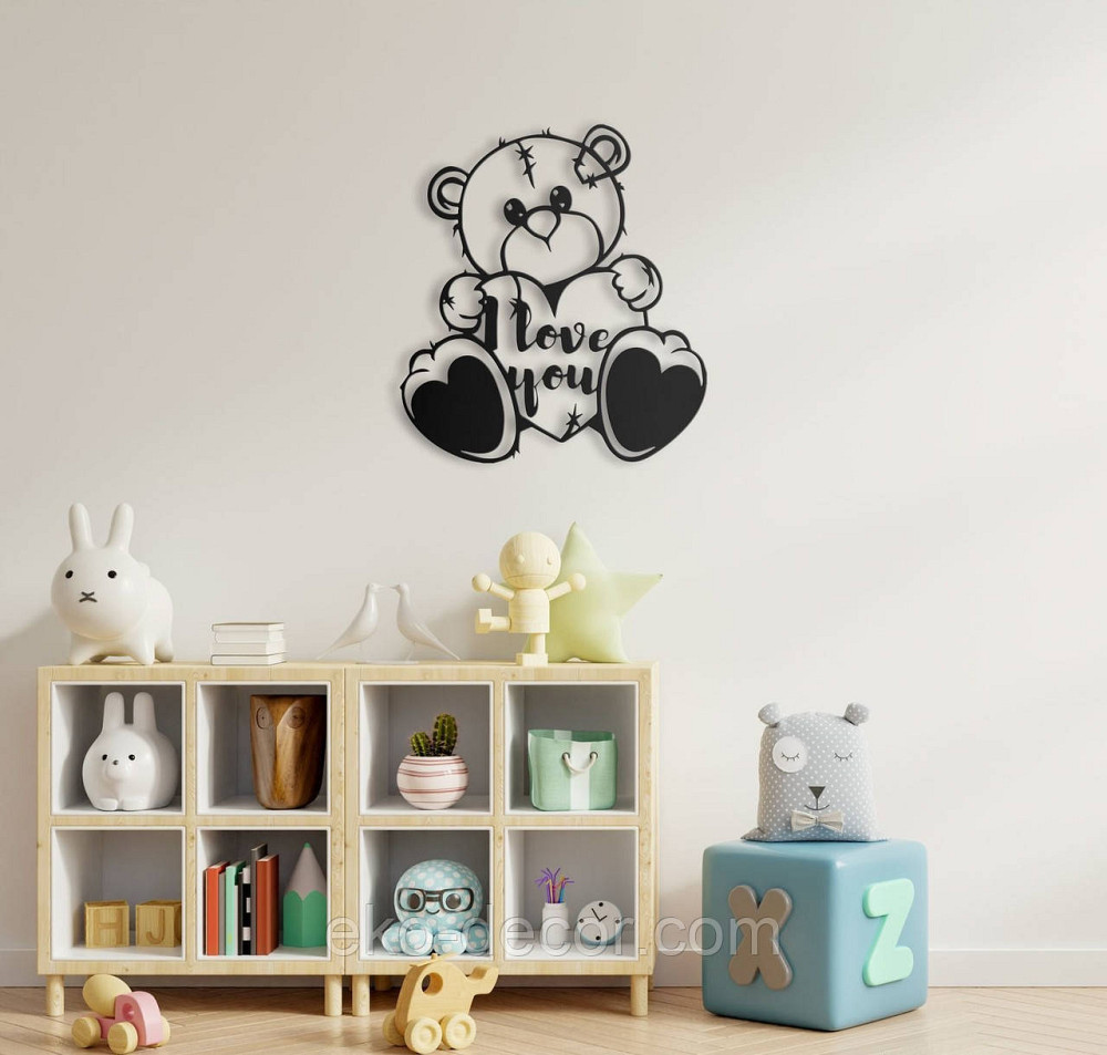 Декоративное настенное Панно «Мишка» Декор на стену 70*64 см, Черный Киев - изображение 8