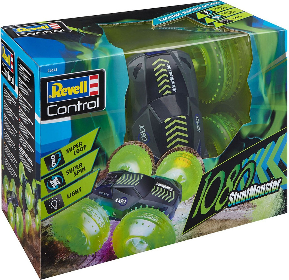 Радиоуправляемая машинка для трюков Revell Control 1080 на дистанционном управлении с LED колесами 4WD зеленая Киев - изображение 9