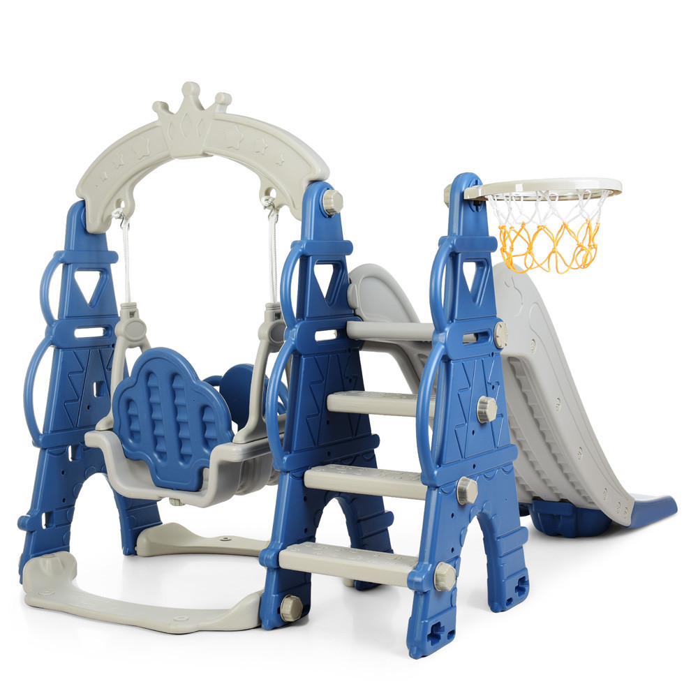 Детский игровой комплекс Bambi 3в1 горка качеля баскетбол (CASTLE-4) для детей Киев - изображение 7