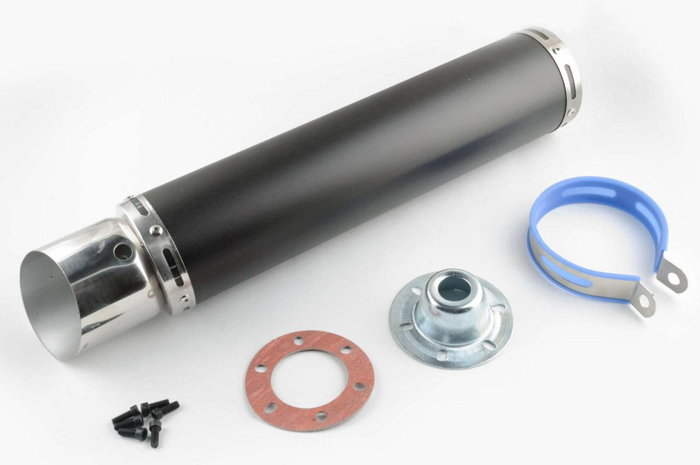 Глушник (тюнінг) 420*10 см, кріп. Ø78mm (нержавіюча сталь, чорний, прямоток, mod:2) Мукачево - фото 1