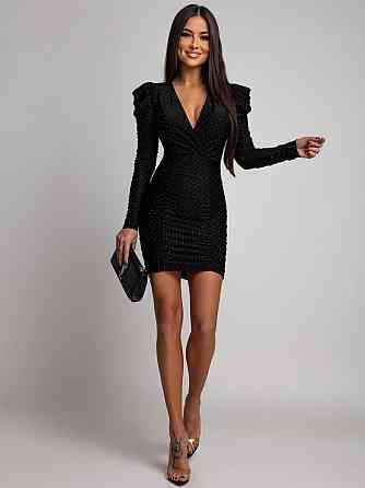 Женская стильная праздничная мини-платье из бархата с блестками Одесса