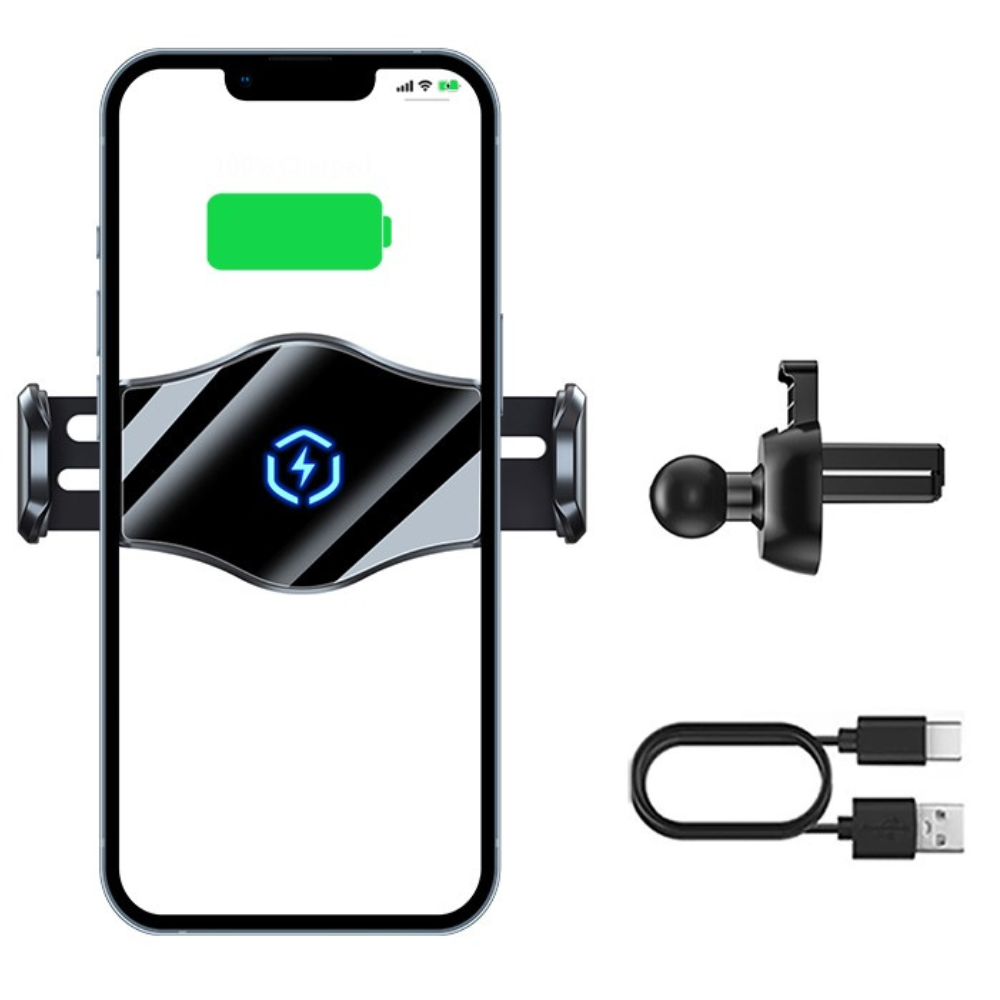 Держатель для телефона,автомобильный с беспроводной зарядкой 15W в машину с поворотом на 360 градусов,чёрный Каменец-Подольский - изображение 3