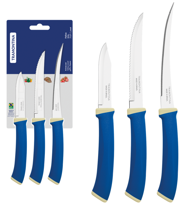 Набор ножей TRAMONTINA FELICE blue, 3 предмета (6852762) Киев - изображение 2