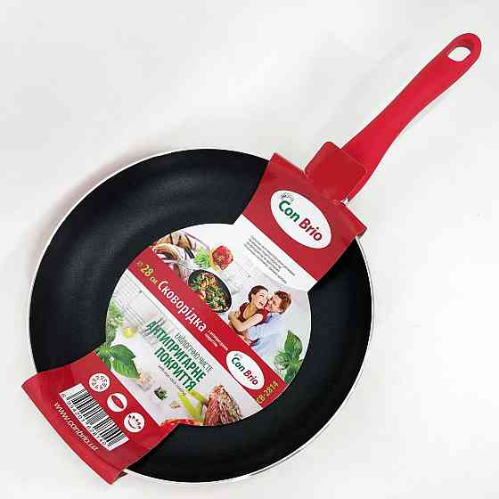 Сковорода для варіння Con Brio СВ-2814 28 см, Довговічні сковорідки, Легка у використанні сковорода MA-83 Івано-Франківськ