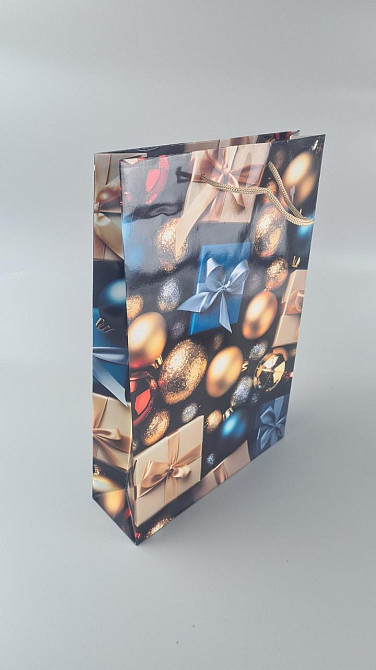 Великий паперовий пакет вертикальний 25/37/8 новорічний -027 (12 шт.) Харків - фото 1