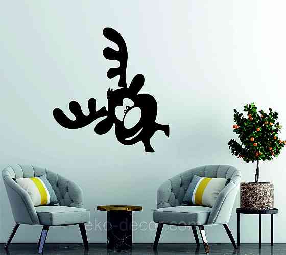 Декоративное настенное Панно «Олень», Декор на стену 70*70 см, Черный Киев