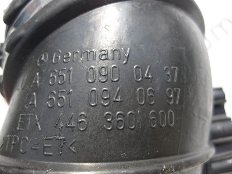 Mercedes-Benz  A6510900437 Повітряник від витратоміра до турбіни двигуна OM651 R4 2.2 cdi E-Class W212 C-Class W204 Одесса - изображение 3