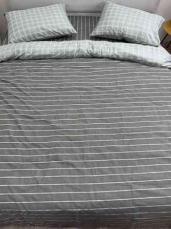 Ecotton Комплект постільної білизни Ecotton двоспальний 180х215 см сірий двосторонній клітинка Коломия
