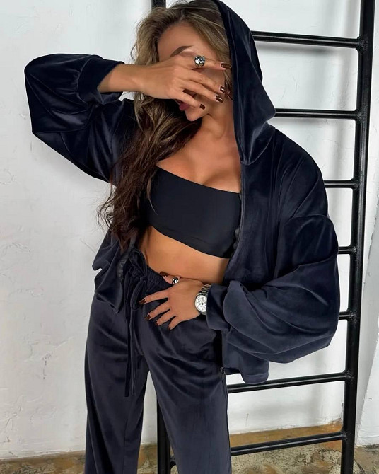 Жіночий повсякденний стильний костюм велюр плюш Одеса - фото 2