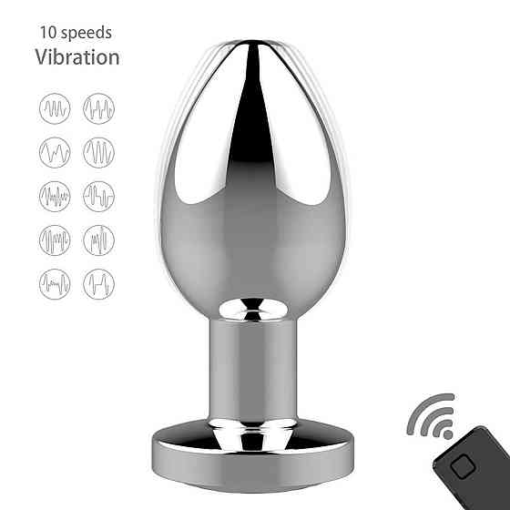 Анальна пробка - Rechargeable Butt Plug Vibrator Silver Sex Aura Київ