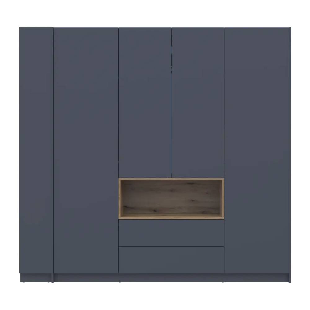 Шкаф для одежды с нишей и этажеркой Doros Дейл Графит/Дуб Эвок 4 ДСП 234х52х220 DRS-011727 (44900339) Львов - изображение 6