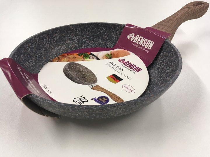 Сковородка 22см гранитное покр.с красным BENSON BN-529 (12 шт) Одесса - изображение 1