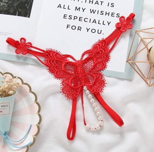 Трусики з перлинами Метелик універсальний червоний Київ - фото 1