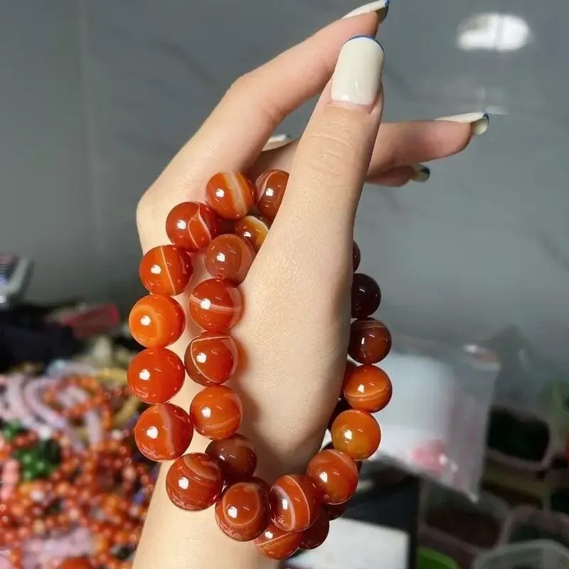 Браслет из натуральных камней сердолика 8 мм на эластичной нити (16,5–19 см) Киев - изображение 2