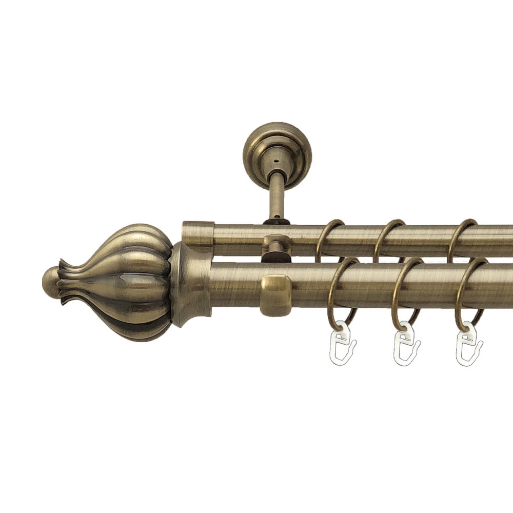 Карниз Orvit Таджа металевий дворядний відкритий Антик 25\19 мм 300 см (4199095) Львів - фото 1