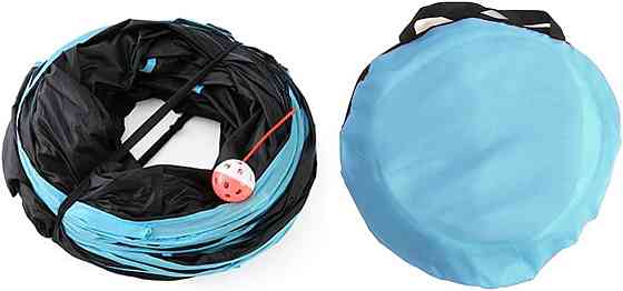 Ігровий тунель для котів з іграшкою, складний 4-х сторонній Київ