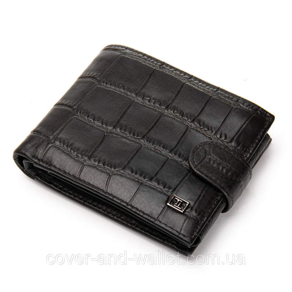 Модний чоловічий гаманець із натуральної шкіри з фактурою рептилії BRETTON Київ - фото 2