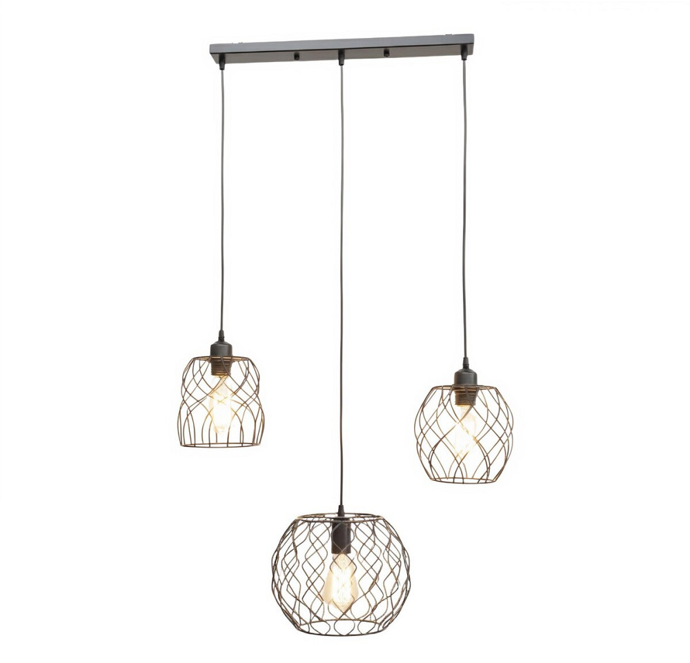 VALESO Підвісний світильник на три плафони VALESO -3 Лофт чорний E27 Коломия - фото 3