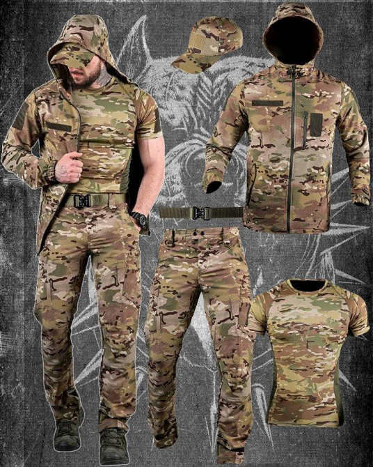 Летний эластичный тактический костюм hunger  5в1 мультикам ДЛ7083 Одесса - изображение 1