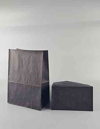 Пакет с дном бумажный 28*19*11,5  ЧЕРНЫЙ (25 шт) Харьков