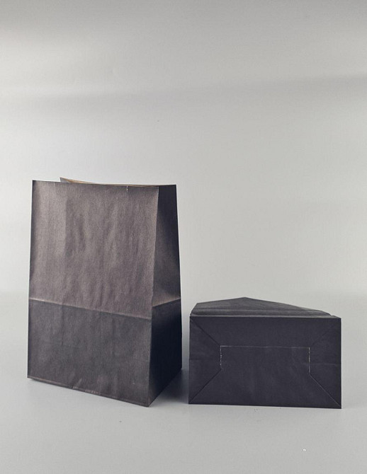 Пакет с дном бумажный 28*19*11,5  ЧЕРНЫЙ (25 шт) Харьков - изображение 1