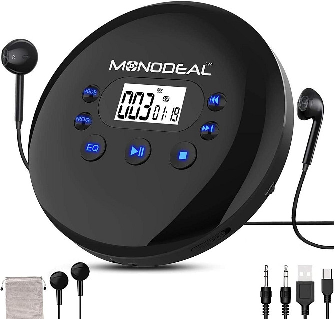 Портативный CD проигрыватель MONODEAL MD-102 MP3-CD ЖК-дисплей встроенный аккумулятор Днепр - изображение 1