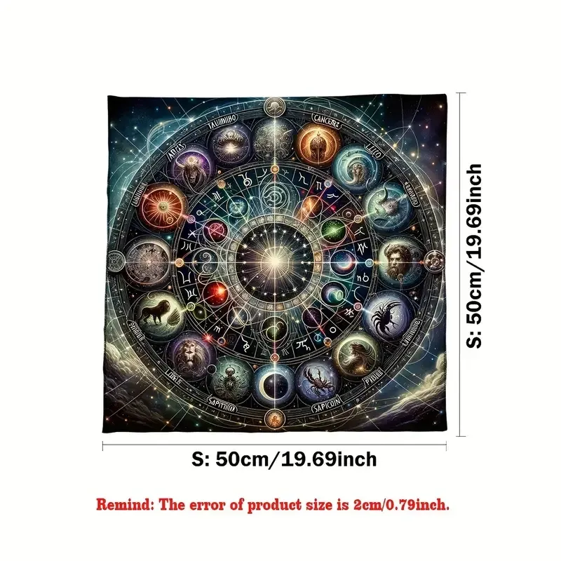 Скатерть для Таро 49×49 см — астрологическое полотно с зодиакальным кругом для раскладов и ритуалов Киев - изображение 5