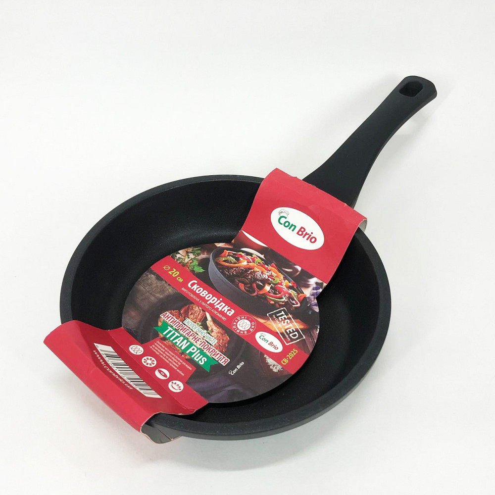 Сковорода на долго Con Brio СВ-2025 20 см, Кованая алюминиевая сковорода, Сковородка удобная для кухни ZA-41 Львов - изображение 4