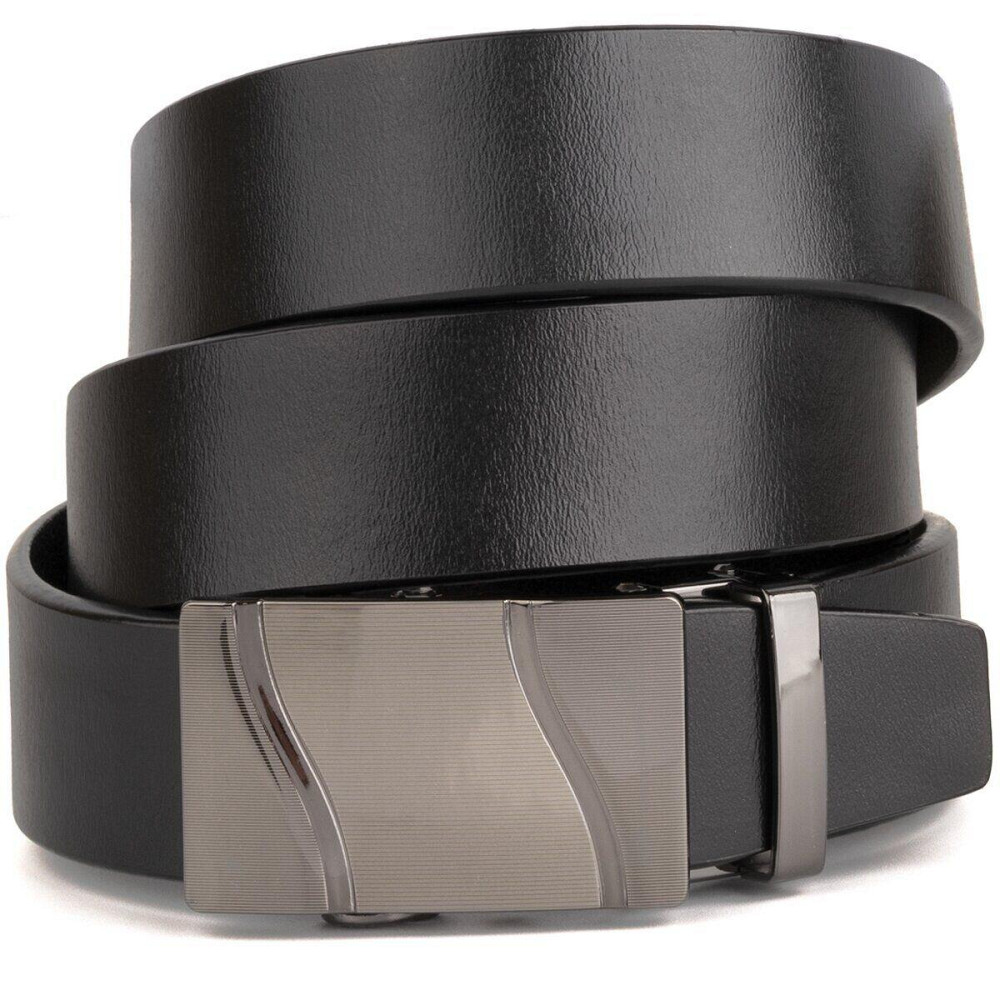 Ремень мужской с пряжкой волна Vintage 20336 Черный Киев - изображение 8