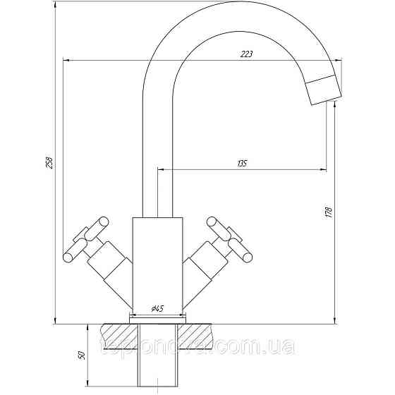 Смеситель для умывальника Globus Lux DUKAT SD4-101RS Черновцы