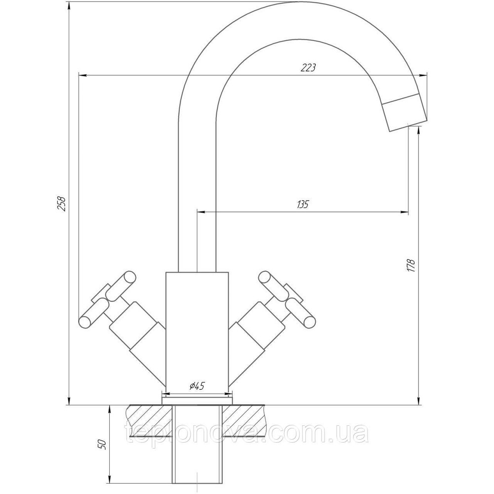Смеситель для умывальника Globus Lux DUKAT SD4-101RS Черновцы - изображение 5