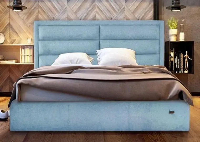 Ліжко Orlando Comfort 140 х 190 см Jeans З підйомним механізмом та нішою для білизни Синій Київ - фото 1