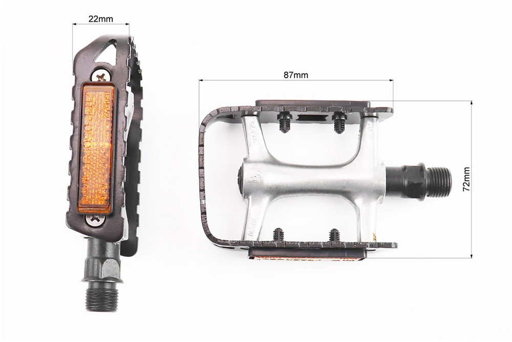 Педалі ROAD 9/16" (102x77x22mm) алюмінієві, сріблясто-чорні R200DU Київ - фото 2