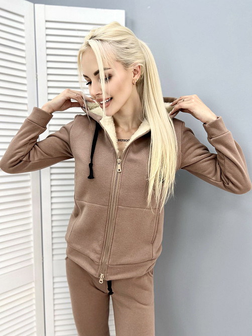 Зимовий спортивний костюм на хутрі "Nord" оптом | Батал Капучіно, 50-52 Київ - фото 3