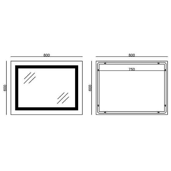 Дзеркало Mixxus STYLE MR13-80x60-REVERSE з LED Touch, Anti-fog, димером, регулюванням яскравості  ( MI6666 ) 21612 Харків
