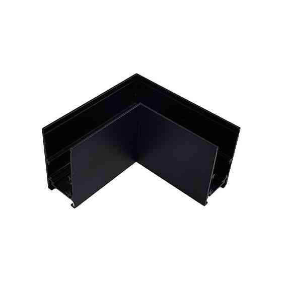 Угол трековой магнитной рейки накладной горизонтальный черный Днепр