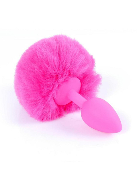 Анальна пробка - Bunny Tail Silicone Pink Plug Pink Sex Aura Київ - фото 3