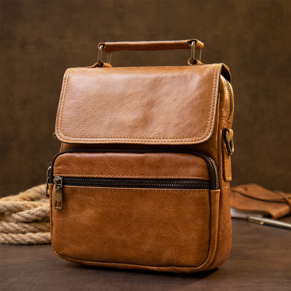 Сумка чоловіча месенджер на одне відділення Vintage 20413 Руда Київ - фото 8