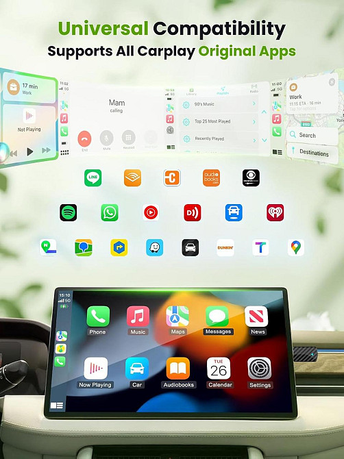 Бездротовий адаптер для CarPlay Android Auto, для авто з дротовим Карплей, WiFi Bluetooth підтримка iOS 10+/Android 11+ Київ - фото 5
