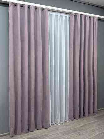 Комплект готовых штор VR-Textil Микровелюр Petek № 1493ш Лавандовый 150х280 см 2 шт (33-0573) Киев