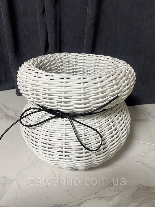 Корзина из ротанга плетеная белая Киев - изображение 5