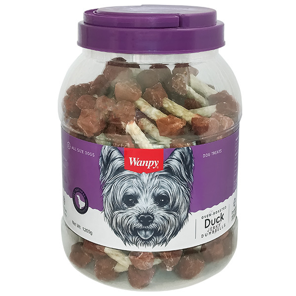Wanpy Duck Jerky Dumbbells ВАНПИ КОСТЬ-ГАНТЕЛЬ С ВЯЛЕНОЙ УТКОЙ лакомство для собак Киев - изображение 1