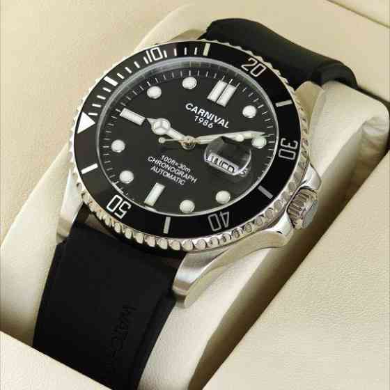 Годинник чоловічий механічний наручний Carnival Patent R-Series (2 ремінці) Сріблястий Київ