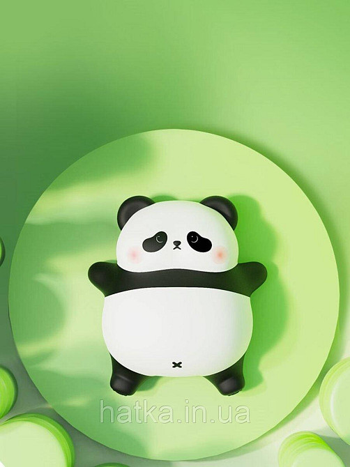 A008 силіконовий сенсорний нічник-іграшка "Лежача на спині панда" Київ - фото 5