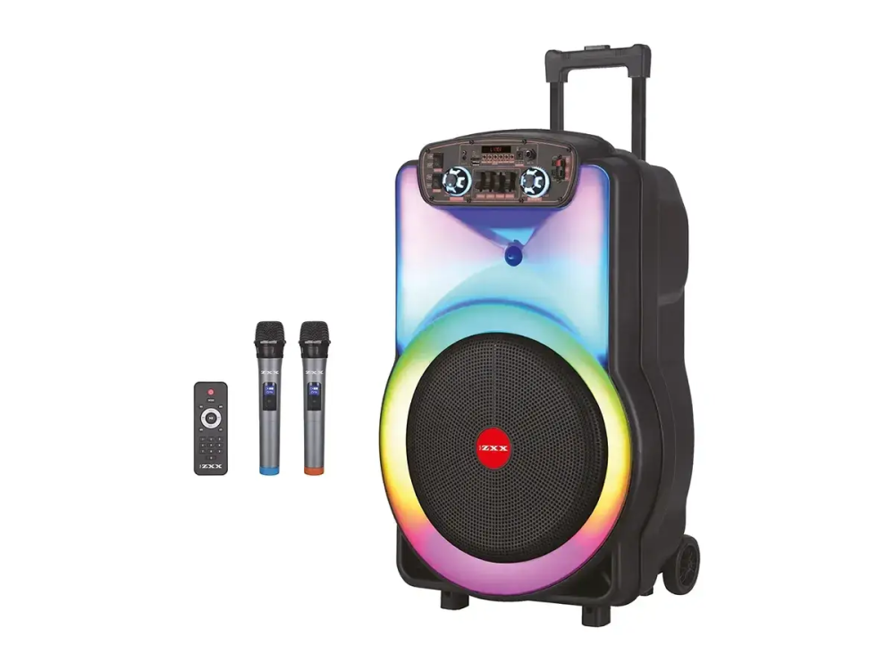 Портативна акустична колонка ZXX-1520 120Вт, 15" динамік, TWS/FM/USB/TF/BT/LED, 2 мікрофони, пульт ДК Одеса - фото 2