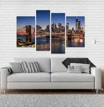 Модульна картина Нічне місто Art-122_4 Київ