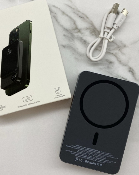 PowerBank Q9 10000Mah 20W MagSafe повербанк магсейв Алюминиевый корпус. Киев - изображение 1