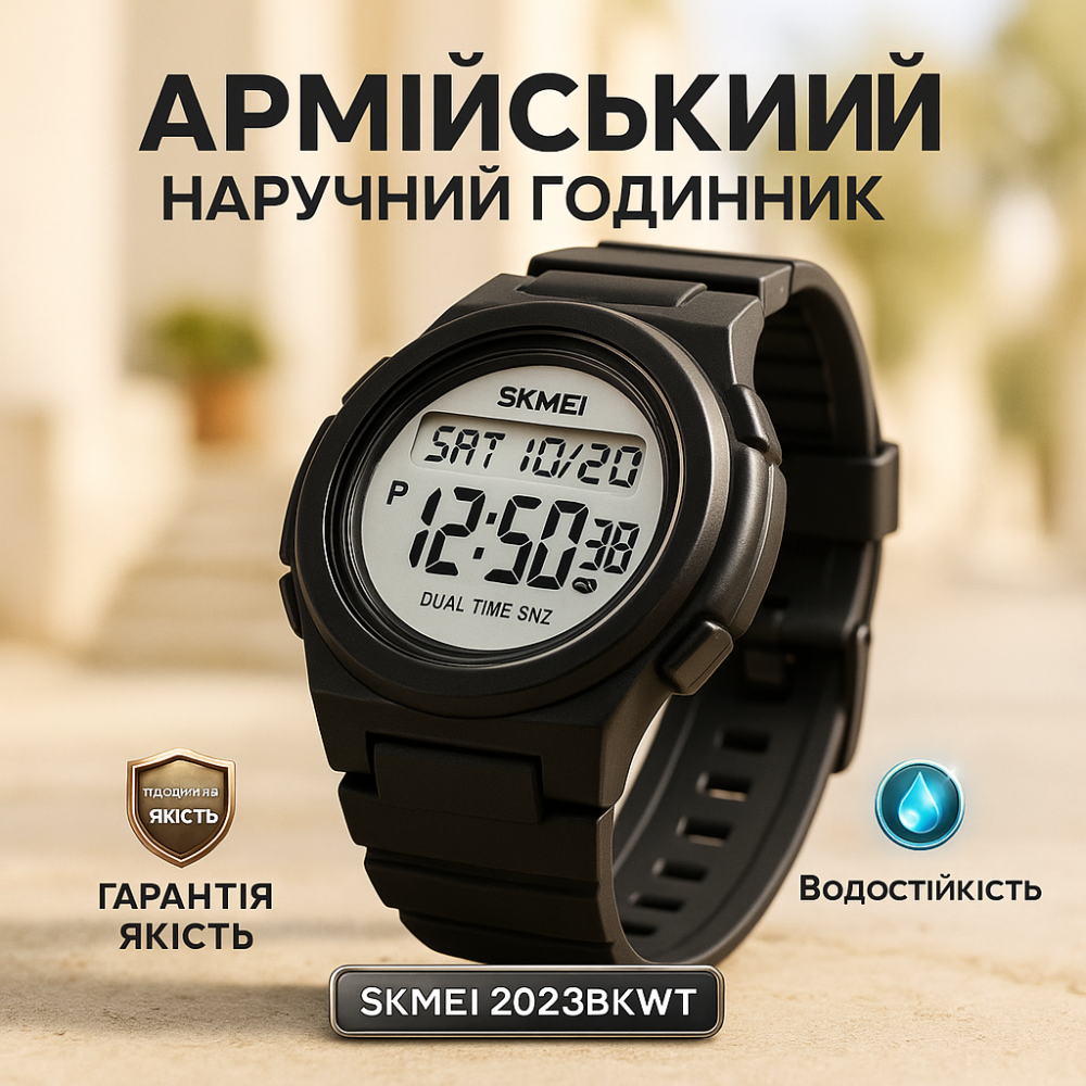 Армійський електронний годинник SKMEI 2023BKWT, Цифровий годинник для активного способу життя PN-14 Львів - фото 3
